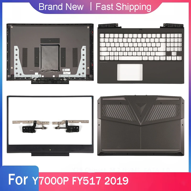 New Bottom Case For Lenovo Y7000P FY517 2019 Laptop LCD Back Cover Front Bezel Hinges Palmrest Upper Rear Lid Grey A B C D Shell