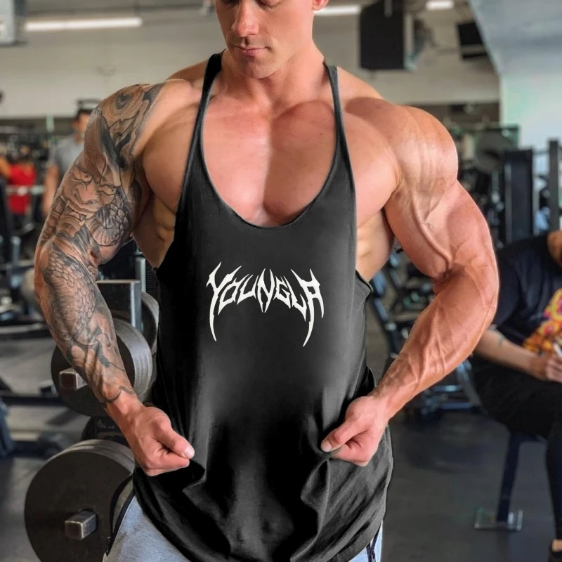 

Men's Intense Workout Racerback Tank Stringer Muscle Vest Breathable Stylish for Bodybuilding Fitness & Athletic Excellence
