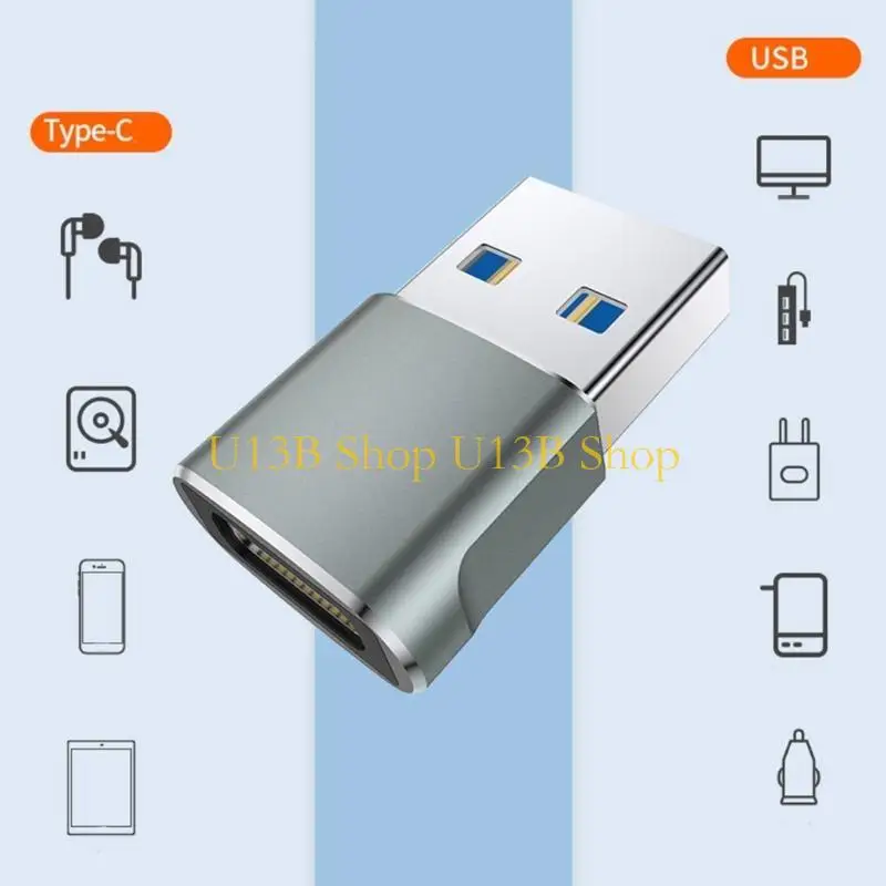 U13B USB3.0 para adaptador Tipo C, USB Male para conectores femininos Tipo C 5 Gbps Velocidade transferência para e