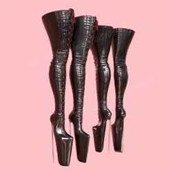 Black Cross Tied Pointy Toe Boots Extreme High Platform Shoes for Women Thin High Heels Sexy Lady Shoes 2024 Zapatos Para Mujere