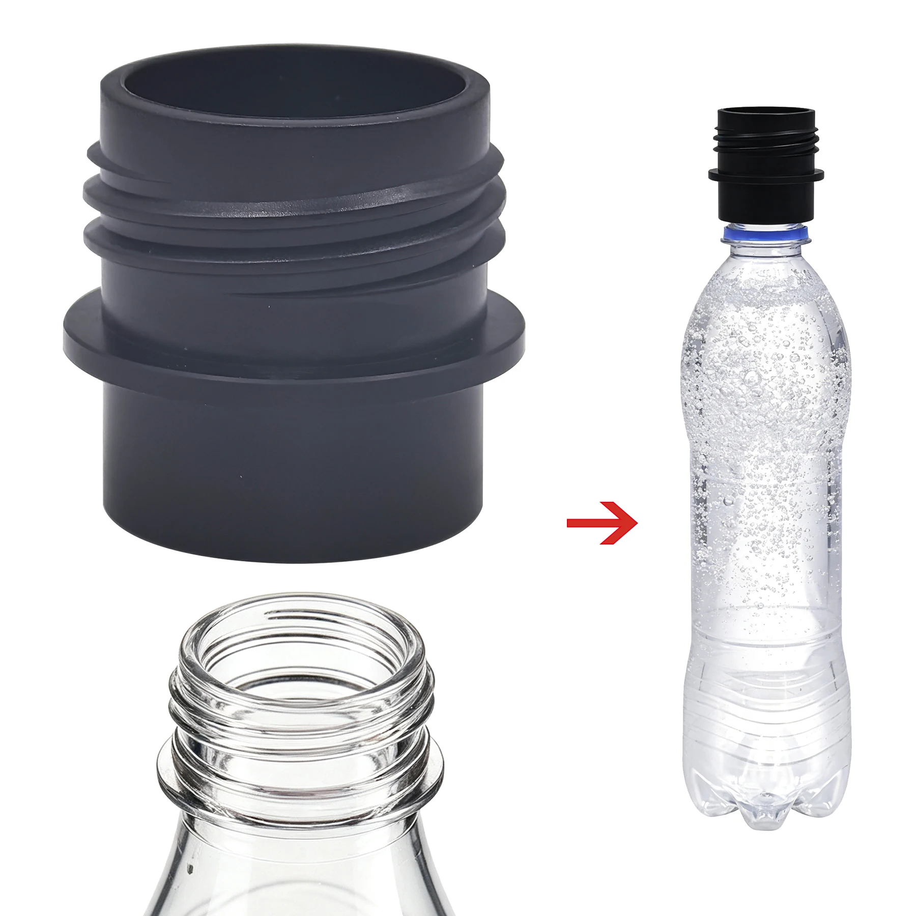 Cola Bubble Bottle Adapter for Fizzi DUO Terra Art Gaia A200 G100, 28mm Thread PET Soda Machine Accessory Bubble Coke Adapter