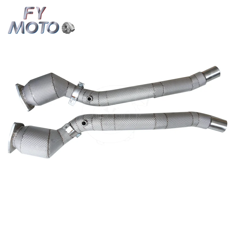 

For Ferrari F12 2012-2017 Catted With Heat Shield Downpipe