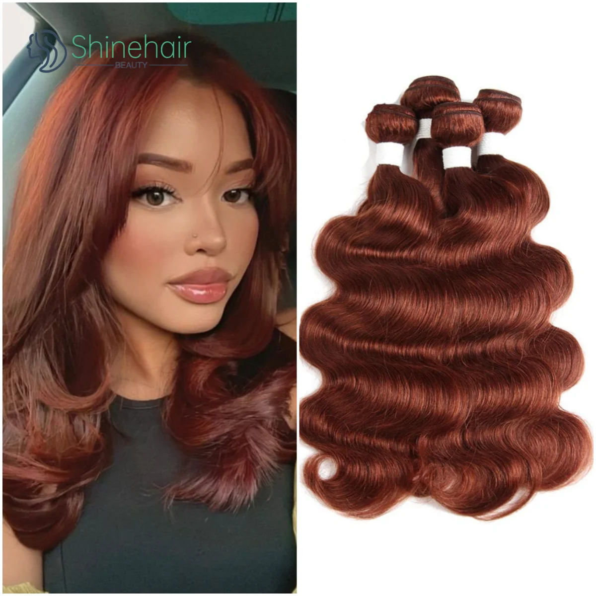 # 33 Body Wave Hair Bundles 100% Human Hair Extensions 12A เวียดนามผมหยิกสีแดงสีน้ําตาลบราซิล Remy ผมสําหรับ Salon