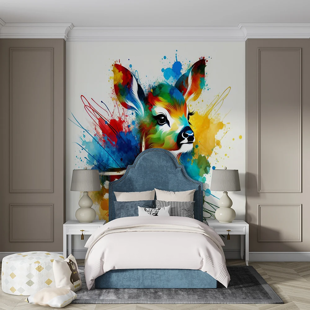 어린이 방을 위한 맞춤형 3D 만화 컬러 동물 아바타 벽지