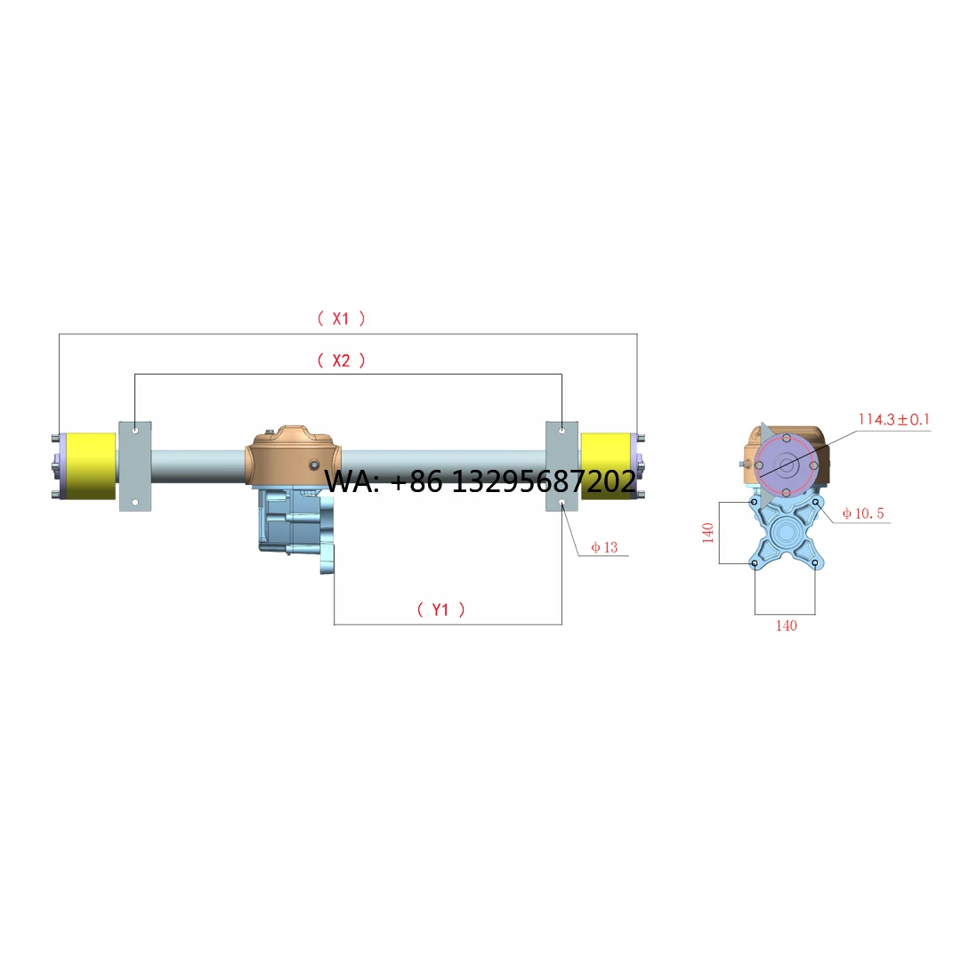 

5000W 72V Propeller Shaft Assembly Rear Splined Differential Brake Axle with Drive Shaft