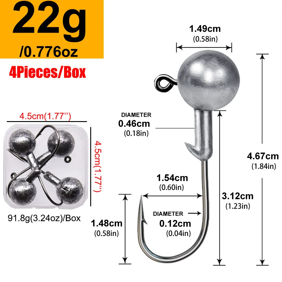 Lurestiker Alle maten 1g 2g 3g 4g 5g 7g 9g 12g 16g 20g 25g 28g Box pakket jig hoofd haken voor zachte worm crankbait
