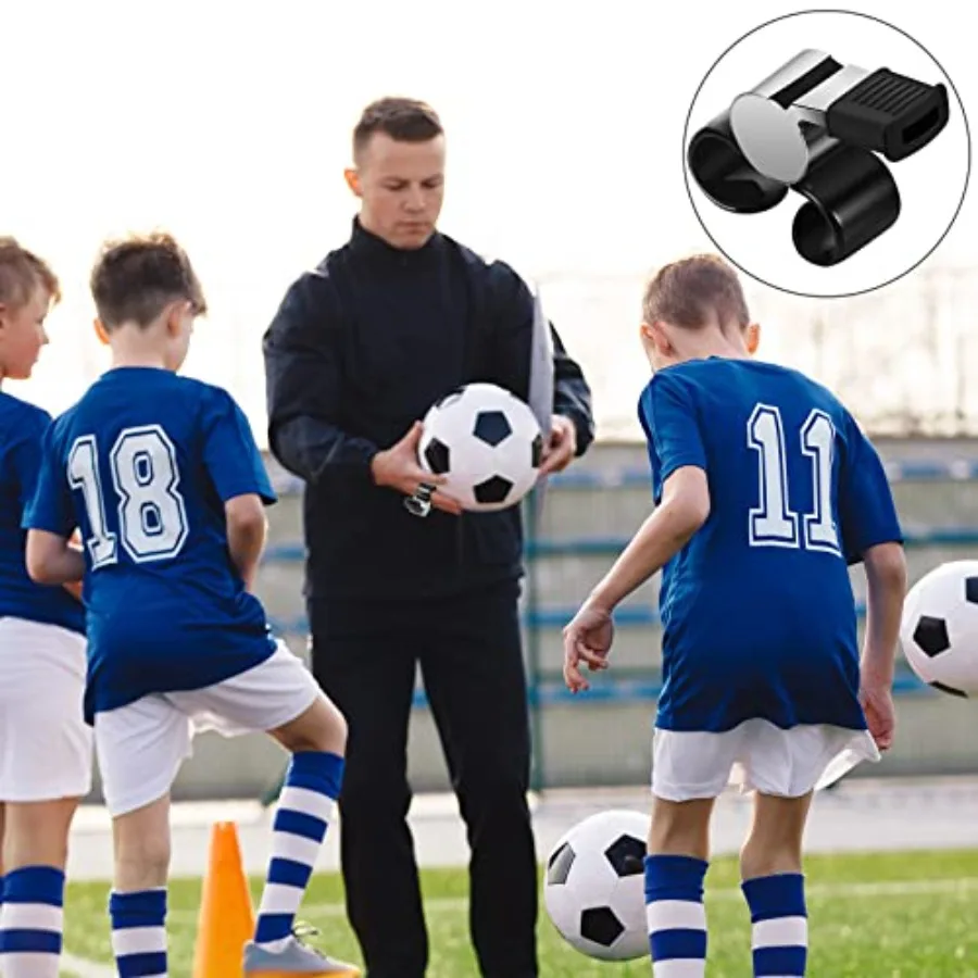 2 Pieces Finger Grip Whistle Official Hockey Referee Whistle Football Soccer Hand Held Whistle Metallic Loud Sports Whistle wit