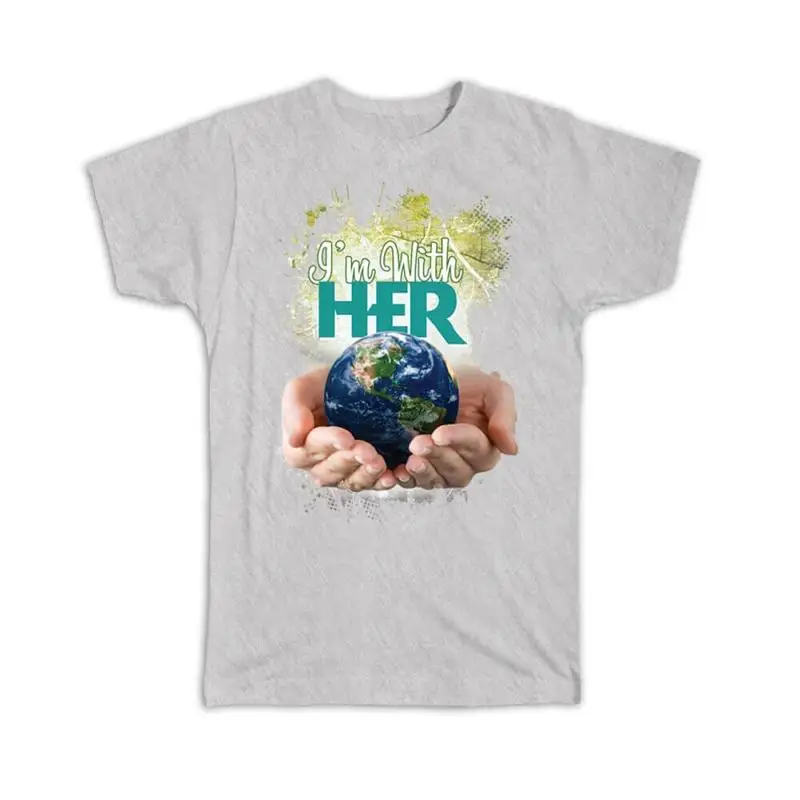 

Футболка Ecolife Earth Planet In Hands, экологически чистая климат-футболка