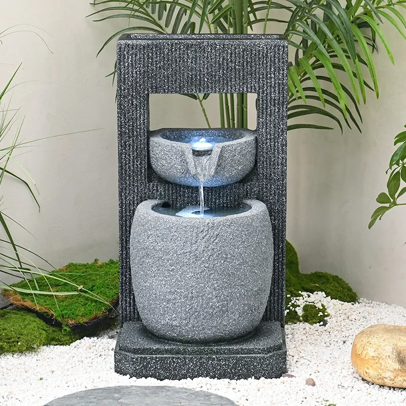 Simple European rockery flowing water fountain feng shui wheel humidifier fish tank living room courtyard store housewarming ope