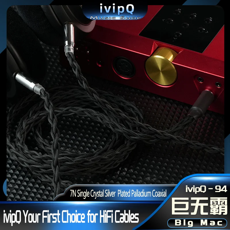 ivipQ-94 빅맥 하이엔드 홈 오디오 전용 하이파이 헤드폰 교체 케이블 4.4mm 더블 3.5mm 이어폰 용 Utopia AKG K812 SUSVARA