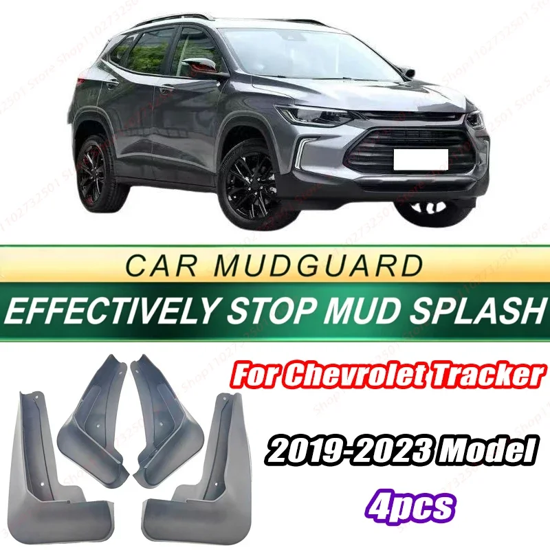 For Chevrolet Tracker 2019-2023 Model 4PCS Front Rear Mud Flaps Splash Guards Fender Mudguards Auto Accessories