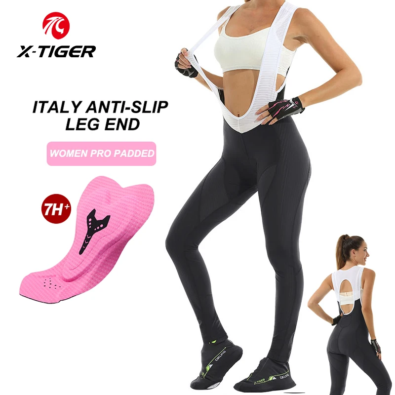 X-Tiger Cycling Bib Pants MTB Shockproof Women Cycling Pants Road Bike Trousers Breathable Back Bicycle Bib Pants Cycling Tights