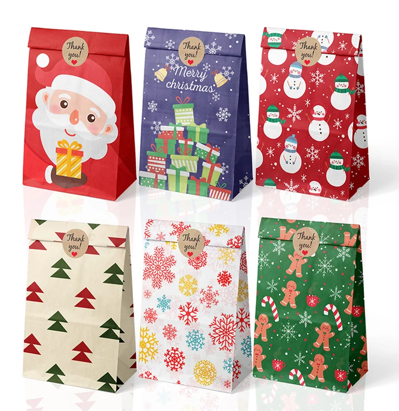 24pcs Handbag Themed Reusable Eco-Friendly Paper Handbag Decorative Christmas Bag for Holiday