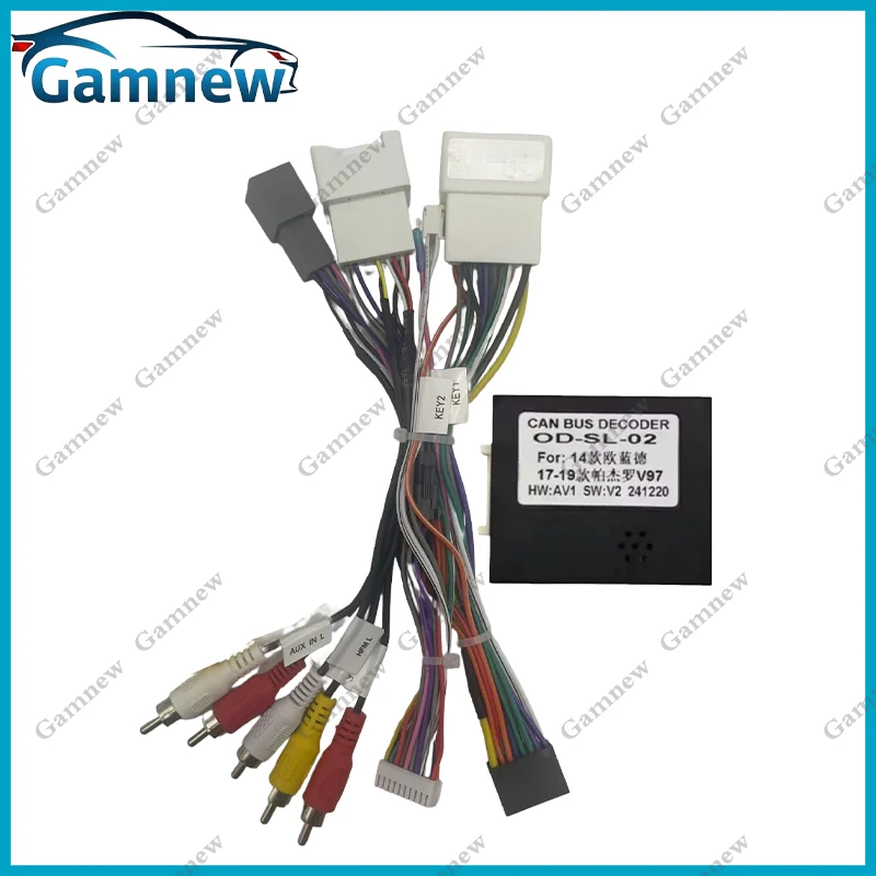 Gamnew Car 16PIN Android Wire Harness Adapter Canbus Box Decoder For Mitsubishi Pajero V97 Outlander Support rockford
