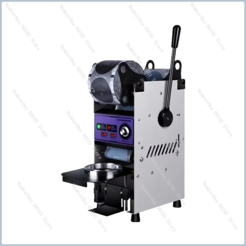 Commercial Manual Cup Sealing Machine for Milk Tea Shop, Plastic Film Sealer Semi Automatic Drink Sealer