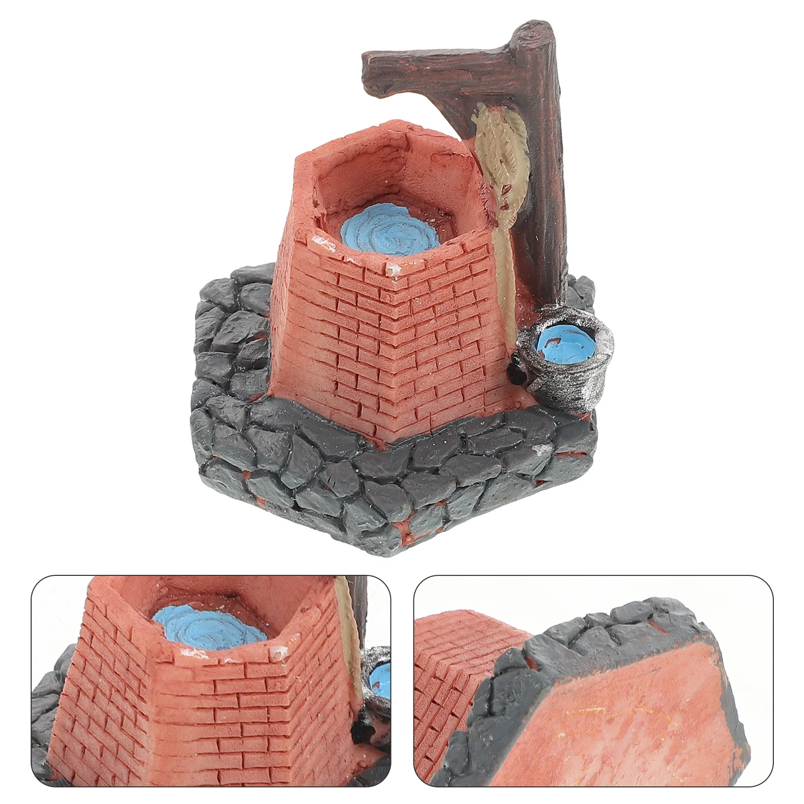 

Retro Hexagon Well Ornament Miniature Garden Decor Micro Landscape Diy Craft Sandstone Water Well Bonsai Accessories