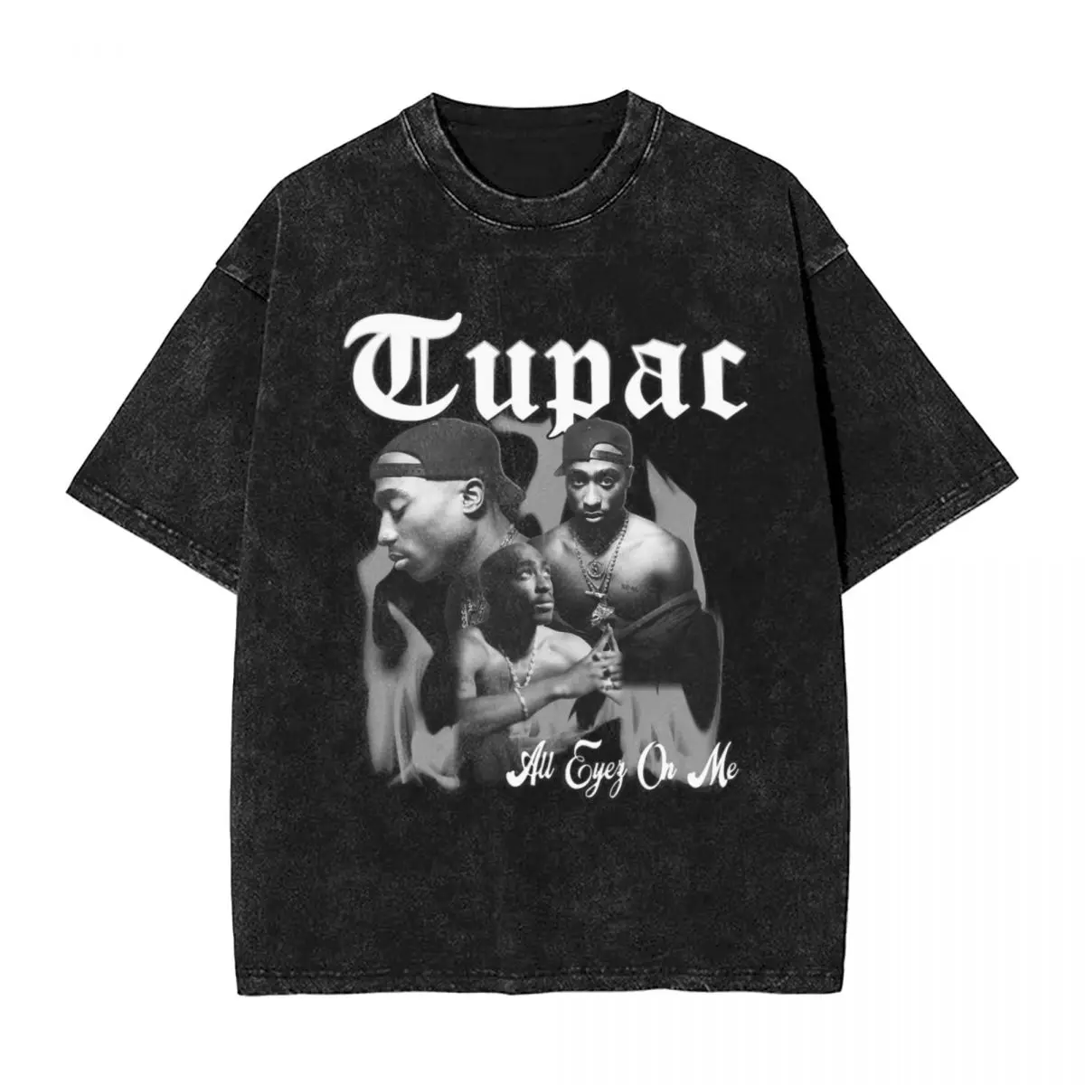 

Harajuku Cotton Tshirt Men Short Sleeve Tees Rapper Tupac Summer Cotton Loose Washed Tops T-Shirt Oversized Tee Shirt