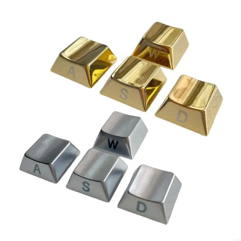 31BA Zinc Alloy Metal Keycap WASD Side Engraving Key Button for Mechanical Keyboards Customized Keycap 4PCS