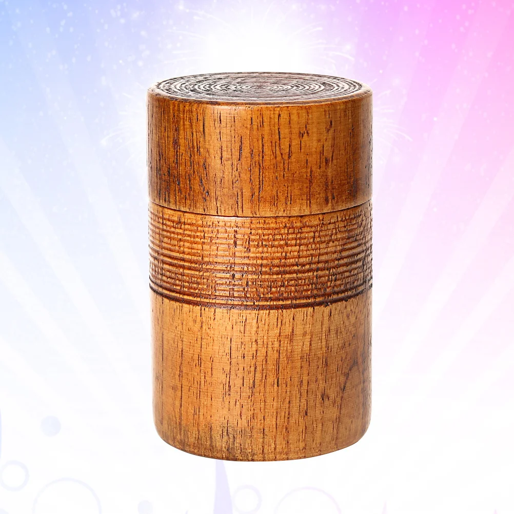

1pc Wooden Sealing Container For Tea Storage Vintage Style Classical Chinese Design Premium Wood Tea Canister Mini