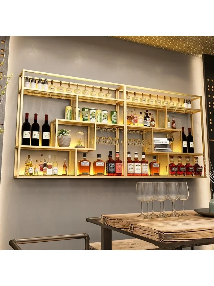 Inverted Wall Mounted Wine Rack Display, Liquor Storage Holder, Bar Cabinet, Metal, Modern, Unique Home Furniture, 110x110cm