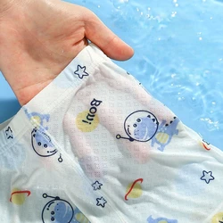 4PCS Summer Kids Girls Thin Mesh Breathable Panties Boys Cute Cartoon Print Knickers 3+y Young Children Antibacterial Underwears