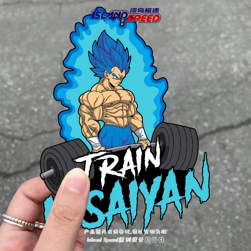 

Train Insaiyan Stickers Super Saiyan Blue Vegeta Deadlift Car Stickers Fitness Lovers Decorative Stickers