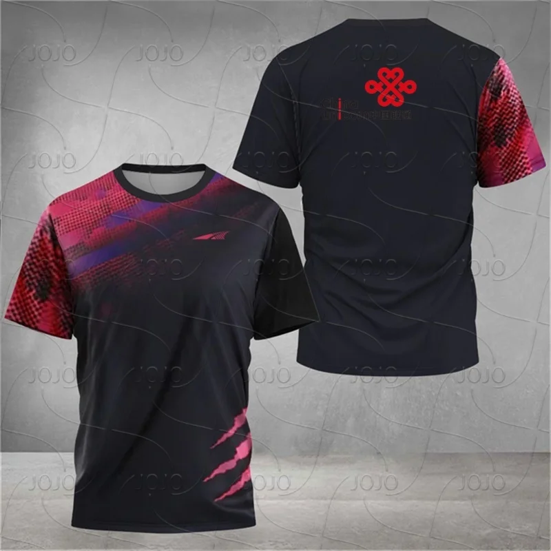 

2025 Breathable Badminton Tennis BMX Motorcycle Riding T-shirt Men's Fashion Sportswear Top Short Sleeve Outdoor Running Jersey