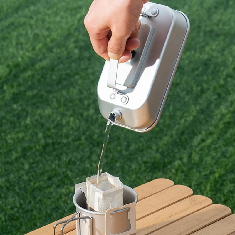 غلاية شاي للتخييم، غلاية شاي محمولة للتخييم، وعاء ماء مغلي للتخييم من سبائك الألومنيوم مع