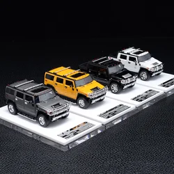 MOTORHELIX Resin 1:64 Scale H2 SUV V8 Large Off Road Vehicle Cars Model Adult Toys Classics Ornaments Souvenir Gifts Display