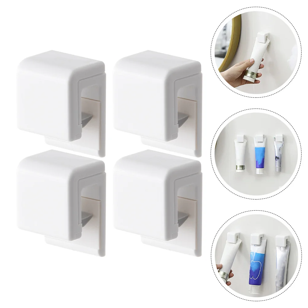 

4 Pcs Non-marking Hook Clip Hanging Clamp Facial Wall Towel Bathroom Supplies Skin Care Holder Toothpaste