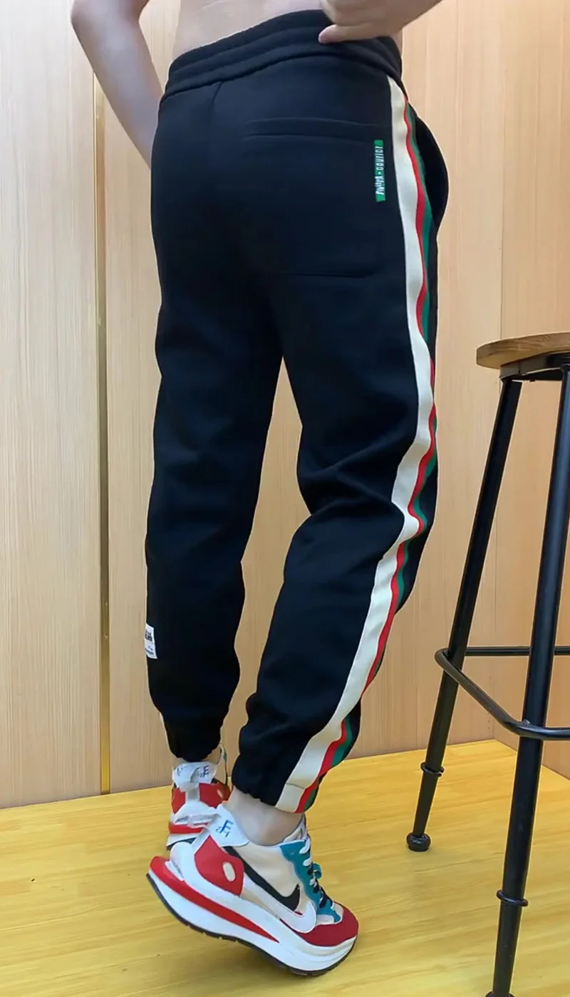 Pantaloni sportivi a righe casual da uomo Harlan Sle Pantaloni lunghi invernali alla moda per giovani Pantaloni sportivi comodi in vita elastica