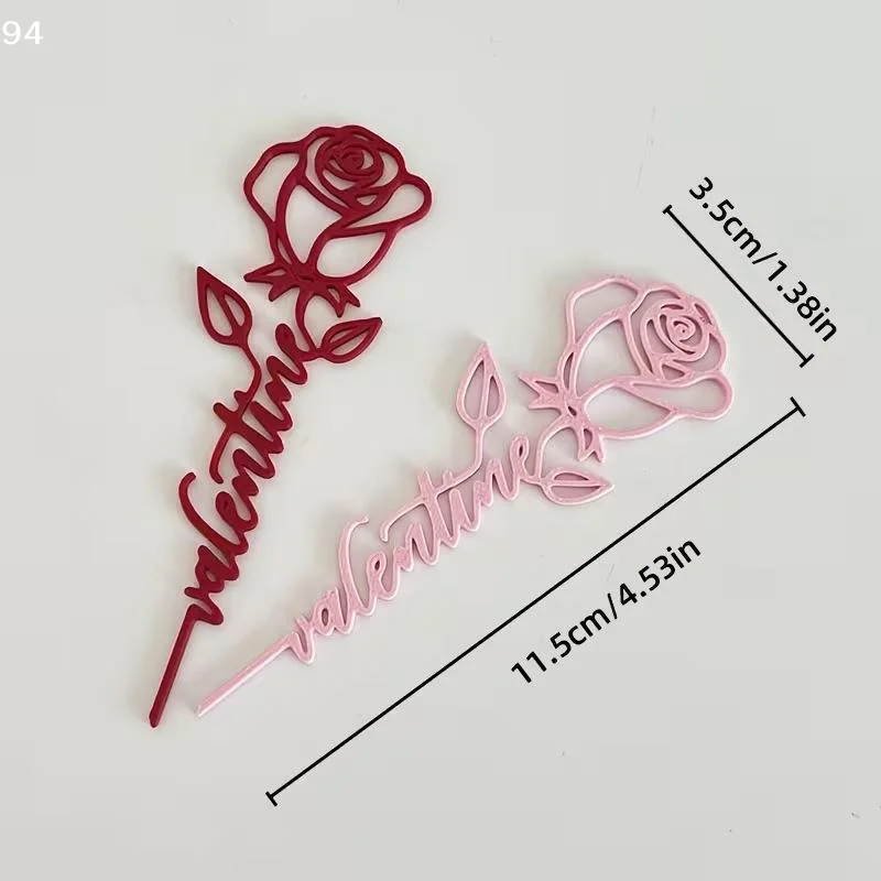 Rose Shaped Bookmark Letter Style Book Page Clip Cute Flower Decoration Romantic Valentine Gift For Reading Lovers Multicolor