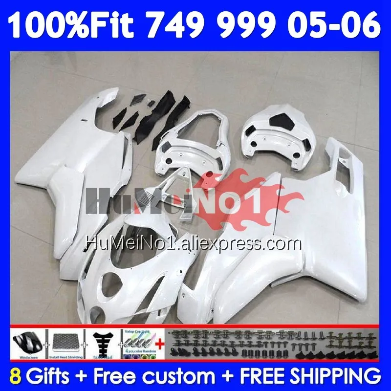 OEM Bodywork For DUCATI 749 Gloss white 999 S R 749R 999R Body 302No.38 749-999 2005 2006 749S 999S 05 06 Injection Fairing kit