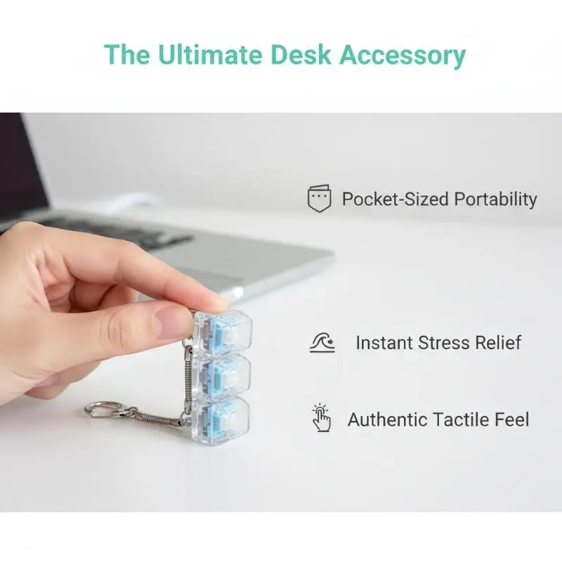 1/2/3/4/9 Key Keyboard  Toys Crystal Keycap Keychain Stress Relief Fingertip Gadget Decompression Toys Clicker  Toy