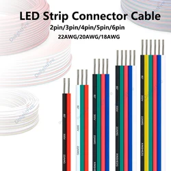 12V LED Strip Connector Cable 2 3 4 5 6 Pin Electronic Wire 22 20 18 AWG Hookuo Wire For RGB LED Strip 5050 Auto Speaker