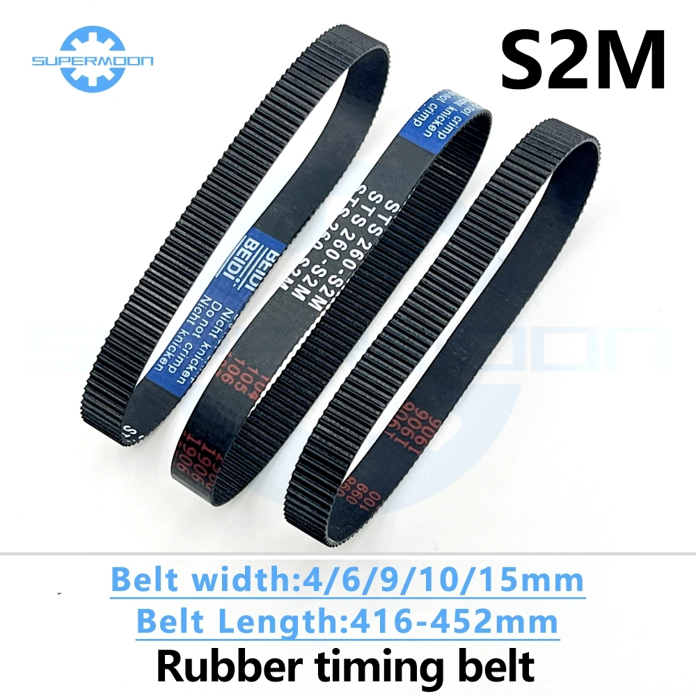 

S2M Timing Belt Length 416 418 420 422 424 426 428 430 432 436 438 440 444 446 448 450 452mm Width 4-15mm Small Backlash Belt