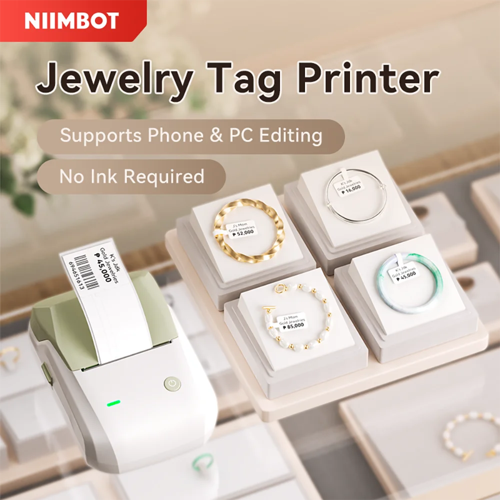 Niimbot B1 Беспроводной ювелирный принтер для этикеток, самоклеящаяся именная ценник, сделай сам, создатель этикеток для ожерелья, сережек