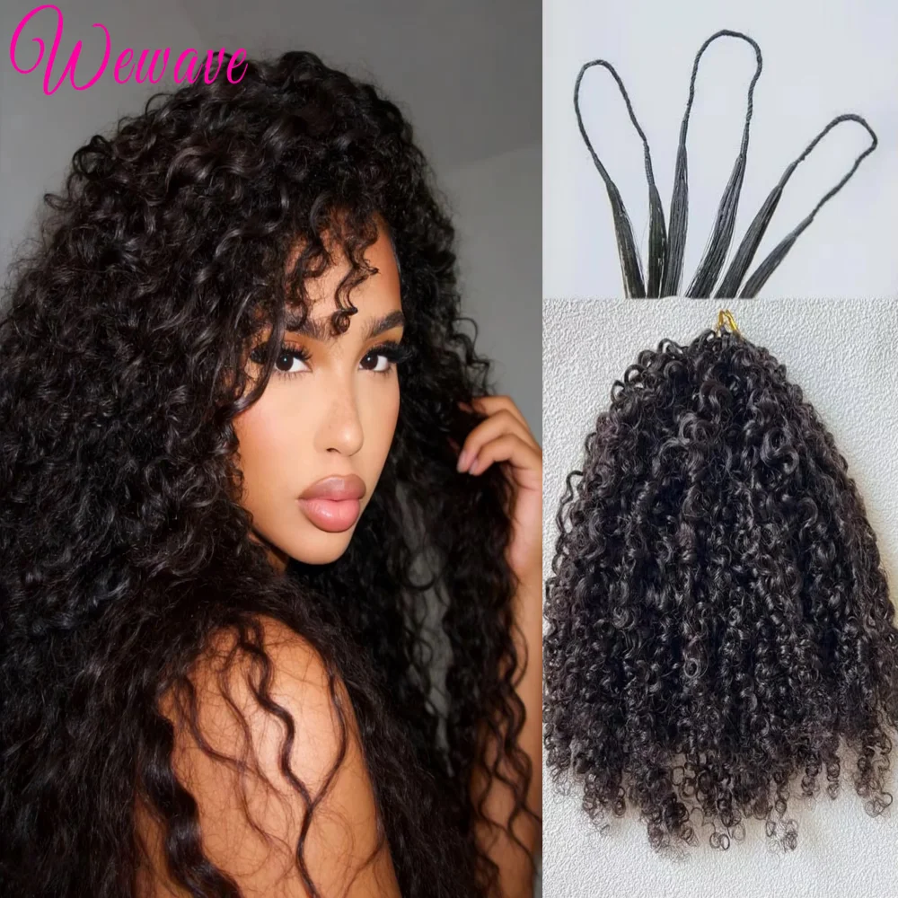 

100% натуральные бирманские кудрявые волосы для плетения крючком, глубокая волна, без узлов, предварительно разделенные, для наращивания и плетения кос.