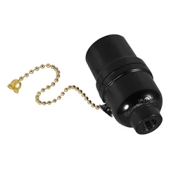 3D Printed E27 Lamp Holder Pull Chain Socket Black Plastic Lighting Accessory Lamp Base With Pull Chain Light Fixture