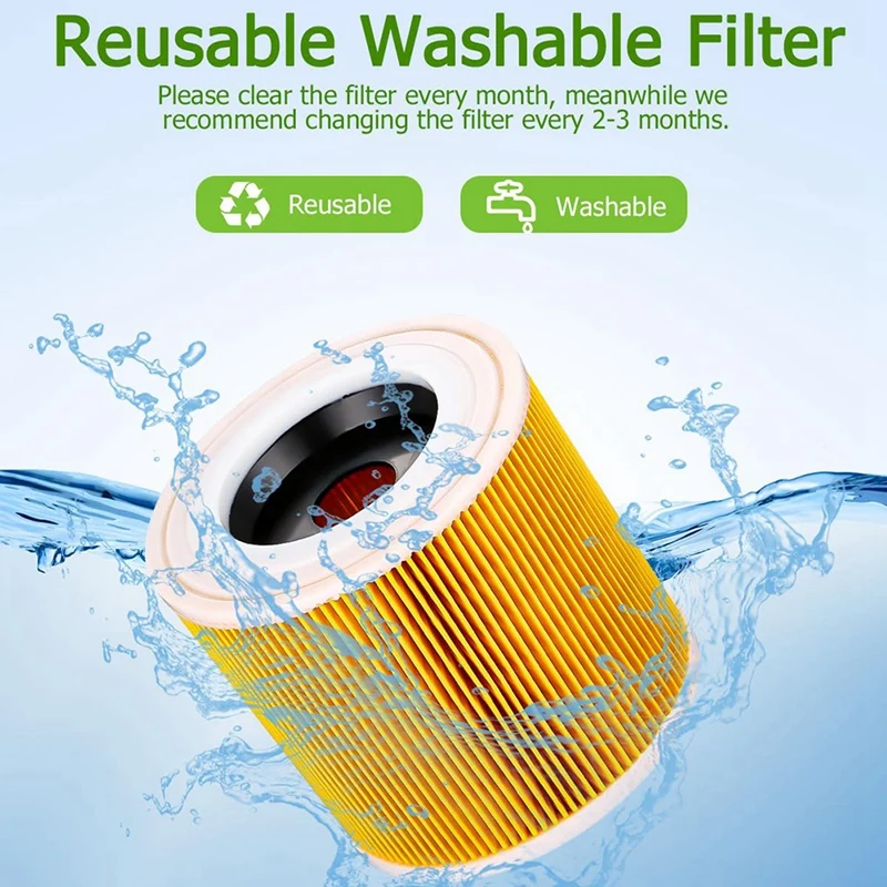 Karcher Aspirador Cartucho Filtro, Kit de extensão, contra poeira fina, Prêmio, WD2, WD3, WD1, MV3, MV2, WD 3 P, 2pcs