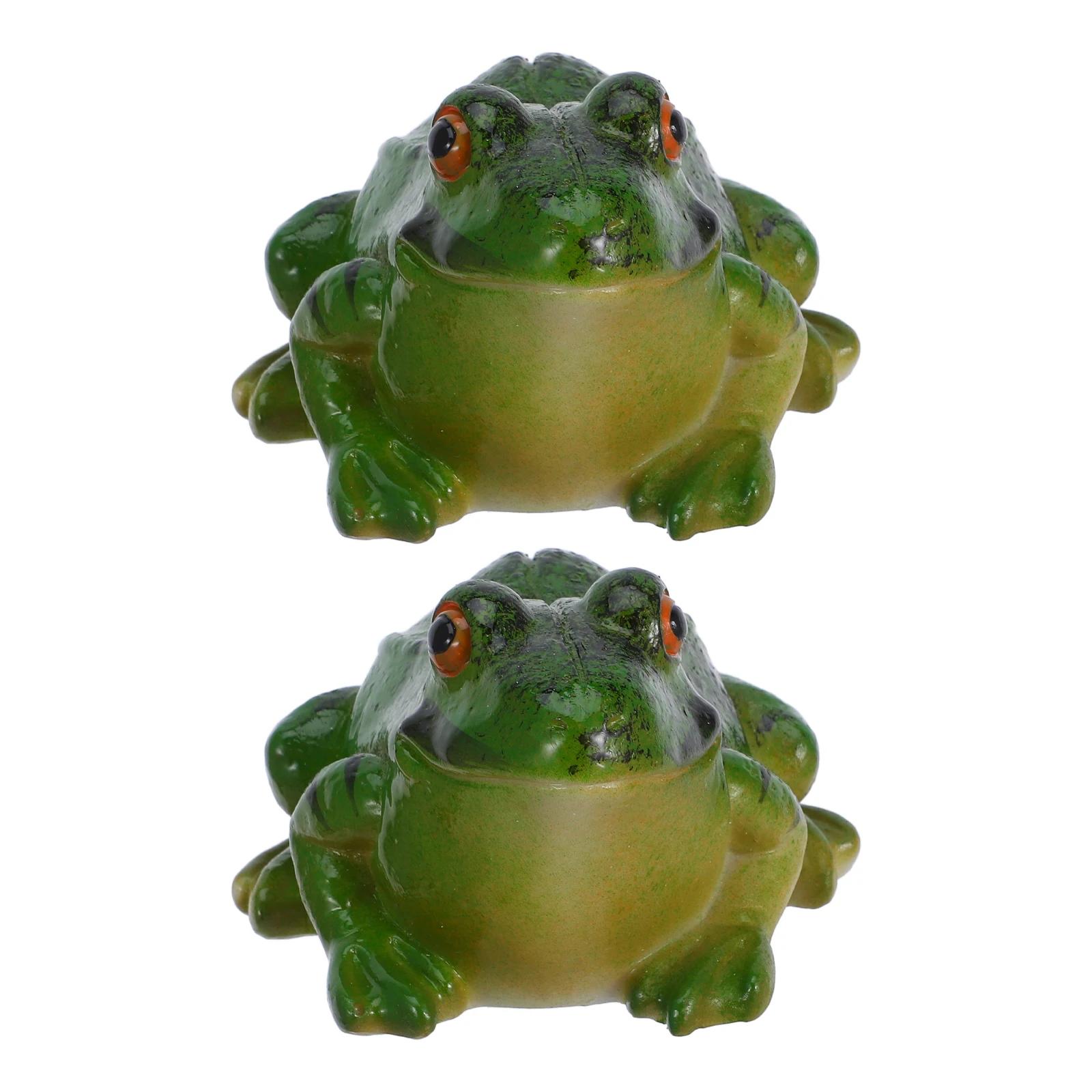 

2 Pcs Frog Ornaments Resin Crafts Home Decor Small Figurine Statue Adorable Garden Aquarium Mini Sculpture Desktop Craft