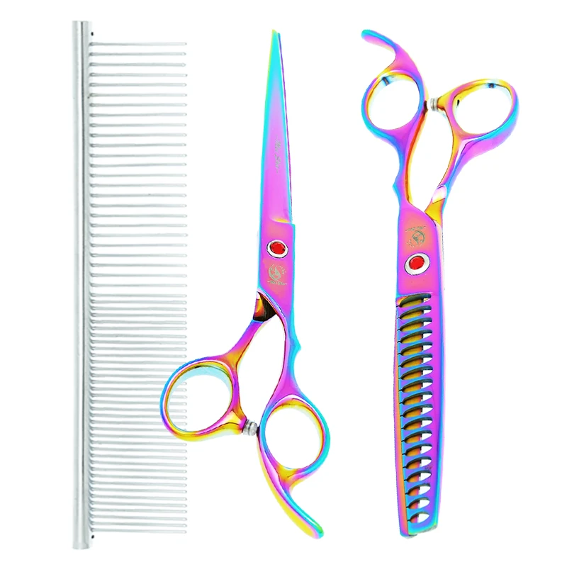 

Meisha 7 inch Pet Grooming Scissors Dog Straight Curved Cutting Shears Fish Bone Thinning Clippers Animal Beauty Tools B0018A