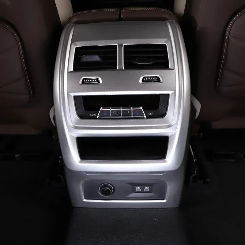 

For BMW X5 G05 2022 ABS Carbon Fiber Car Rear Air Conditioner Outlet Anti-kick Panel Cover Trim Interior Car Accessories