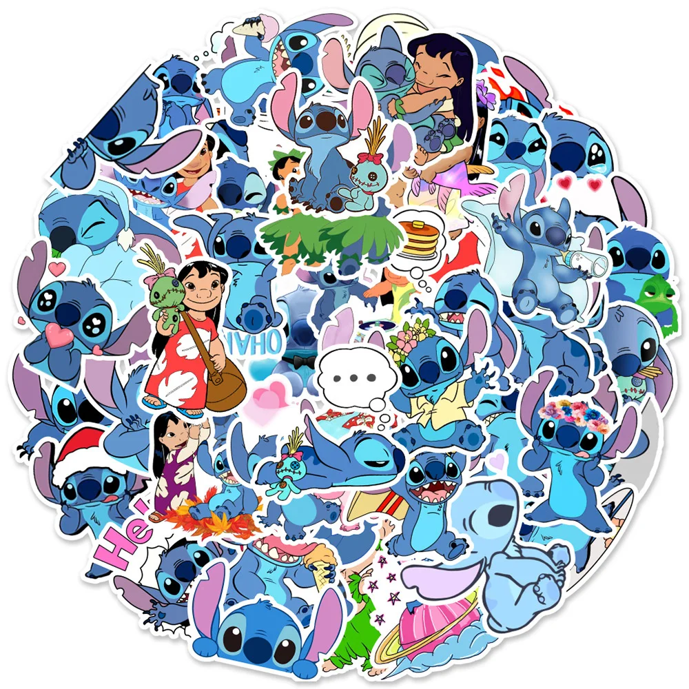 10/30/50PCS Nette Stich Aufkleber für Kinder Cartoon Aufkleber Spielzeug Wasserdicht DIY Notebook Telefon Fahrrad Auto kawaii Aufkleber Kinder Spielzeug Gif