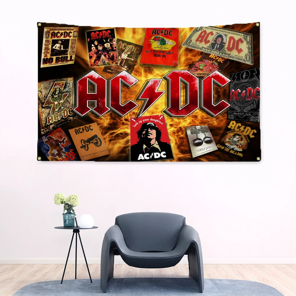 AC-DC Band Flag to Hang Alternating Current/Direct Current Home Garden Tapestry Rock Custom Fall Decor Personalized Items Flags