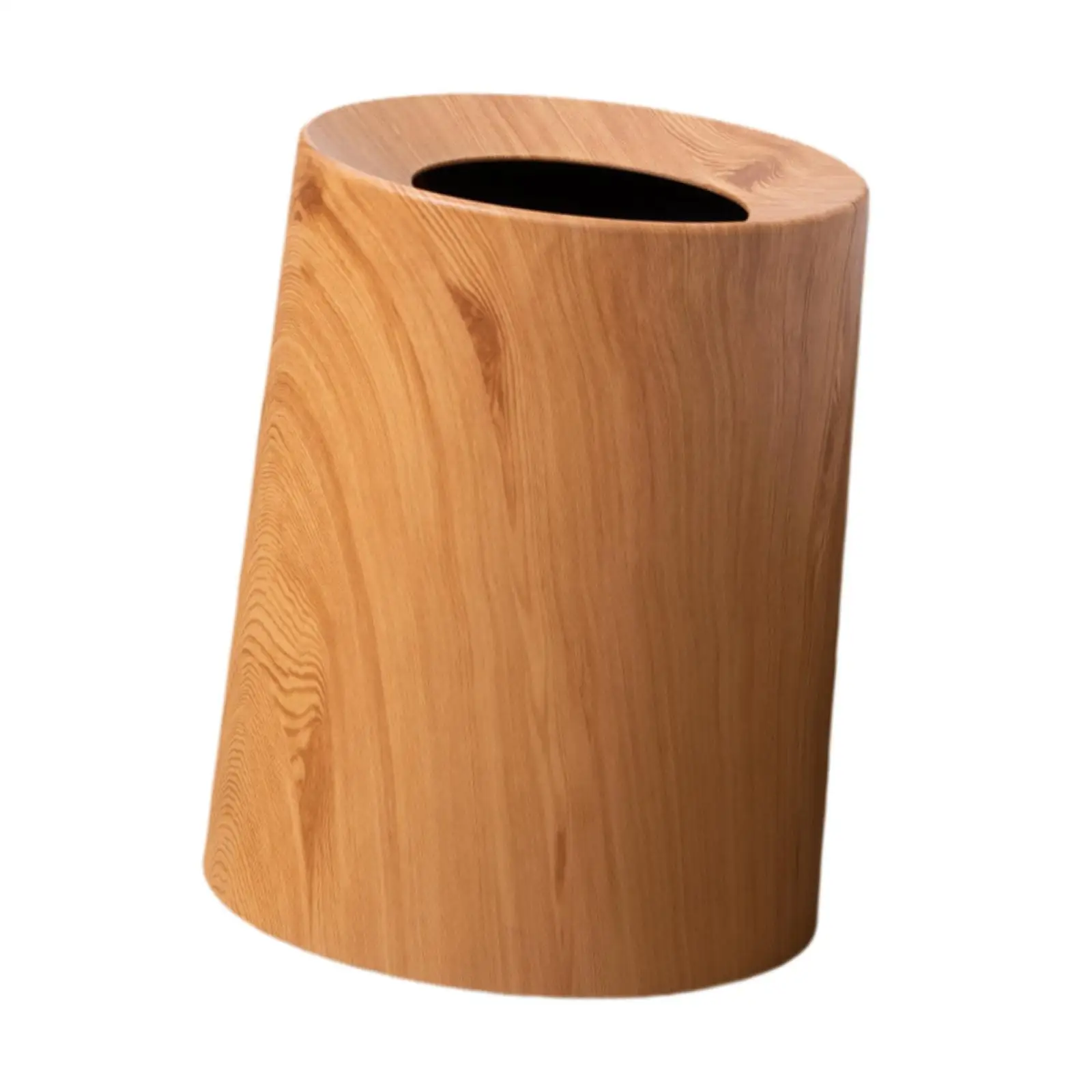Wood Grain Trash Can Household Elegant without Lid Portable Toilet Paper Basket for Study Room Hotel Kitchen Toilet Bedroom