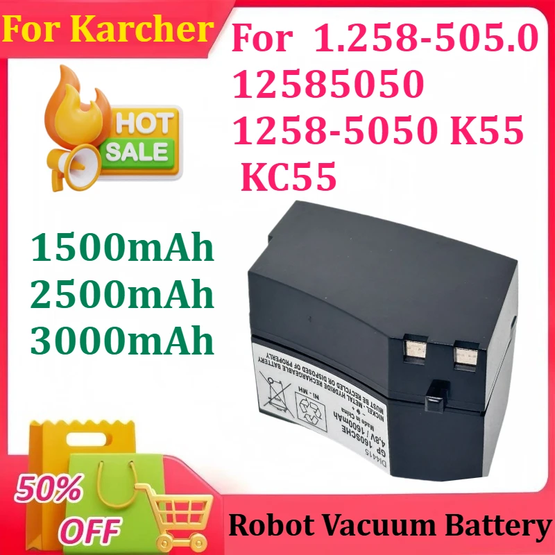 

For Karcher 1.258-505.0 12585050 1258-5050 K55 Cordless Electric Broom KC55 K 55 1500/2500/3000mAh Vacuum Battery
