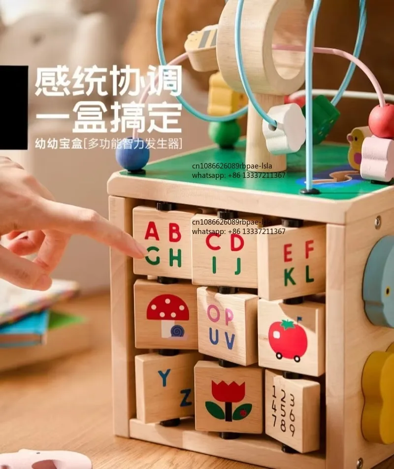 Baby hexahedral early education for babies over 6 months, Infant Treasure Box 0-1 year old, educational toy