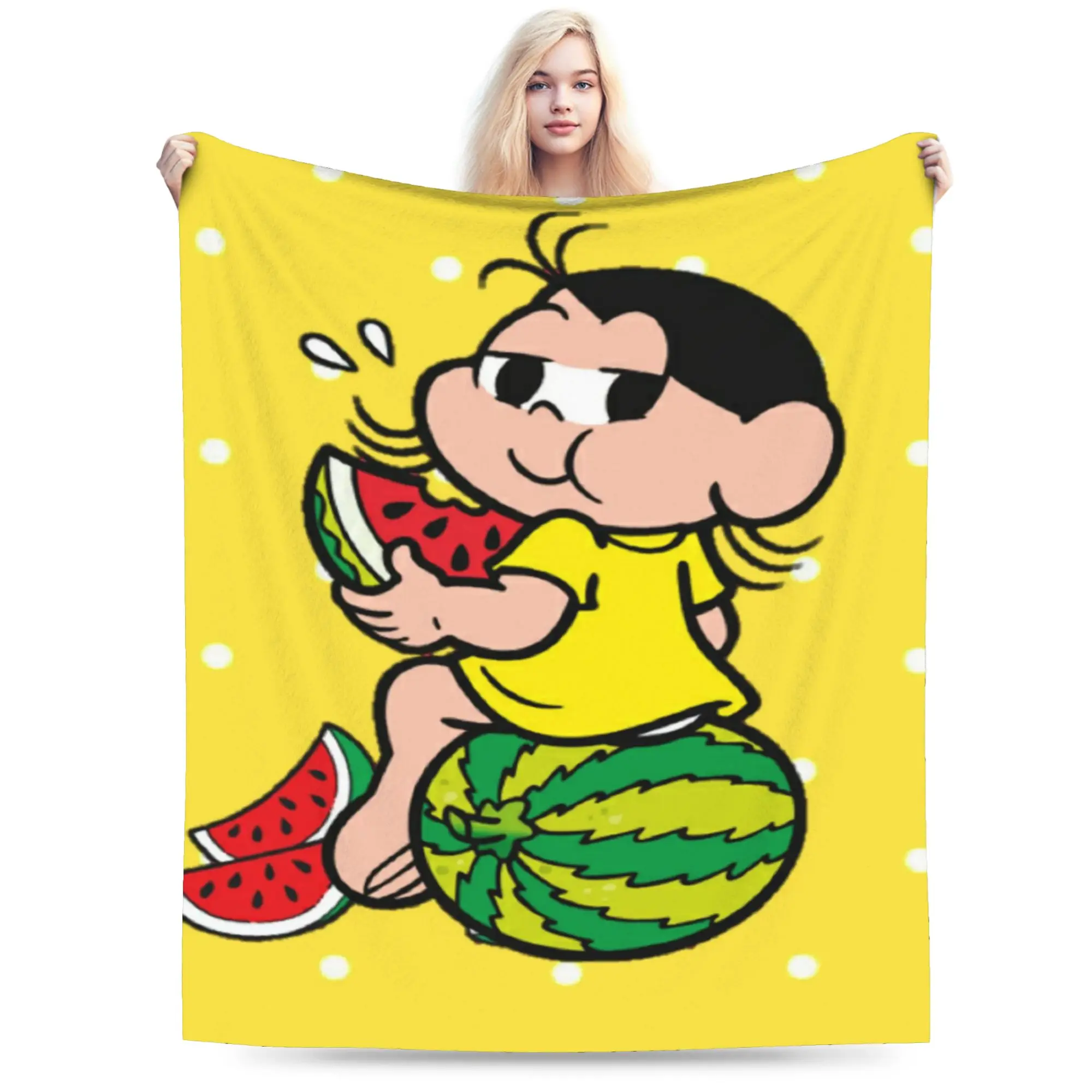 Cobertor super macio Anime Magali Festa para uso externo, roupa de cama inovadora, colcha de flanela para acampamento de inverno