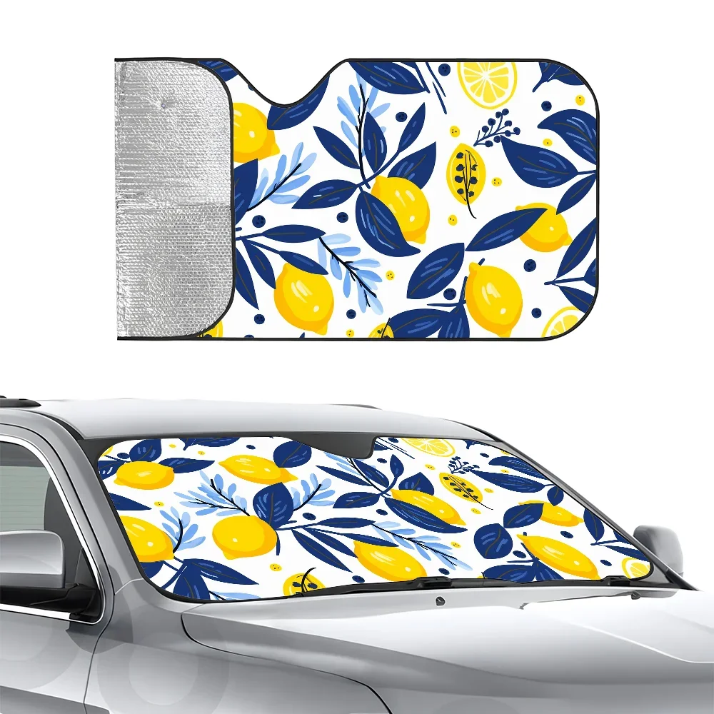 

Lemon Fruit Pattern Car SunSha Heat-insulating Aluminum Film Windshield Sunshas UV Rays Blocks Car Sun Visor Protector